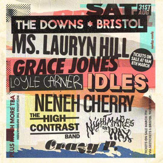 The Downs Festival / Bristol Announce Ms Lauryn Hil and Grace Jones